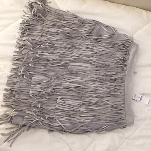 fringe mini skirt